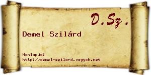 Demel Szilárd névjegykártya